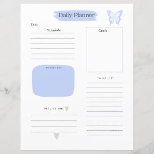 Tägliche Planungsseite To-Do-Liste Blau