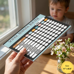 Tägliche Routine-Checkliste für Kinder Morgen & Sc Notizblock