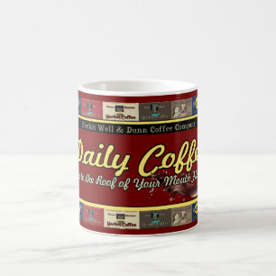 Täglicher Kaffee-Vintage Retro Anzeigen Kaffeetasse