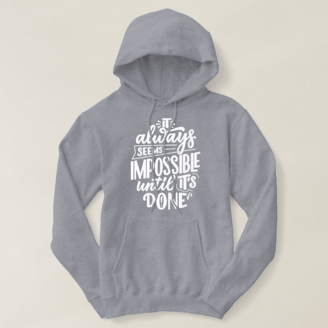 Täglicher Motivierend Satz l niedlicher Text grau  Hoodie (Design vorne)