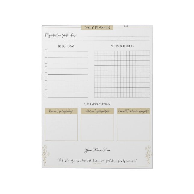 Täglicher Planer Benutzerdefinierter Notepad für W Notizblock (Rotiert)
