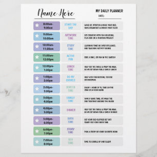 Täglicher Planer Chart Kinder Zeitplan Star Wand B Flyer