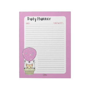 Täglicher Planer mit Linien Little Pink Kitty Notizblock