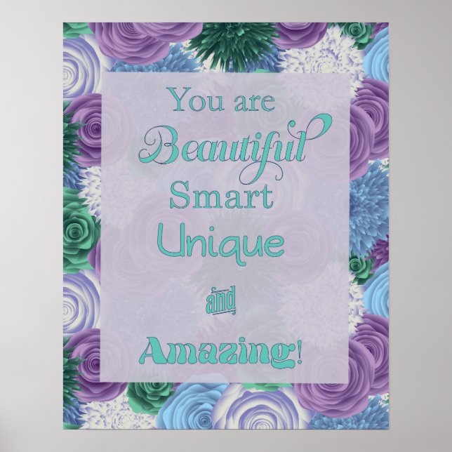 Tägliches Affirmation Poster - Schöne Smart Unique (Vorne)
