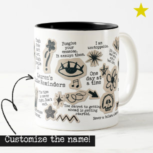 Tägliches Bestärkungs-Doodle-Sticker Benutzerdefin Zweifarbige Tasse