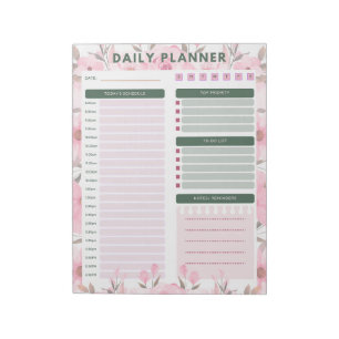 tägliches Blumen-Planungsnotizbuch Notizblock