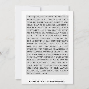 Tägliches Gebet der Übergabe Einladung