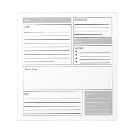 Tägliches Journal mit To Do List, Dankbarkeit und  Notizblock