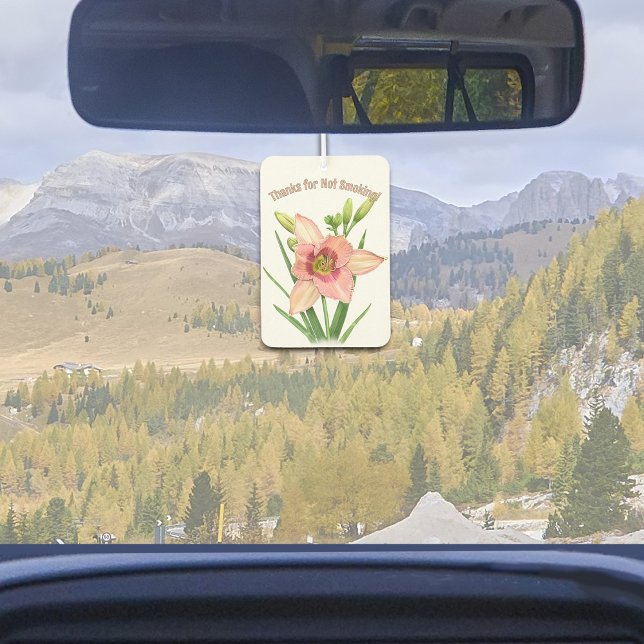 Taglilie Blume Botanische Kunst Personalisiert Autolufterfrischer (Personalized Daylily Floral Botanical Art Design Air Freshener for Car or Home
)