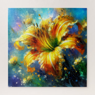 Taglilie Blumenimpressionistisches Gemälde Gelb