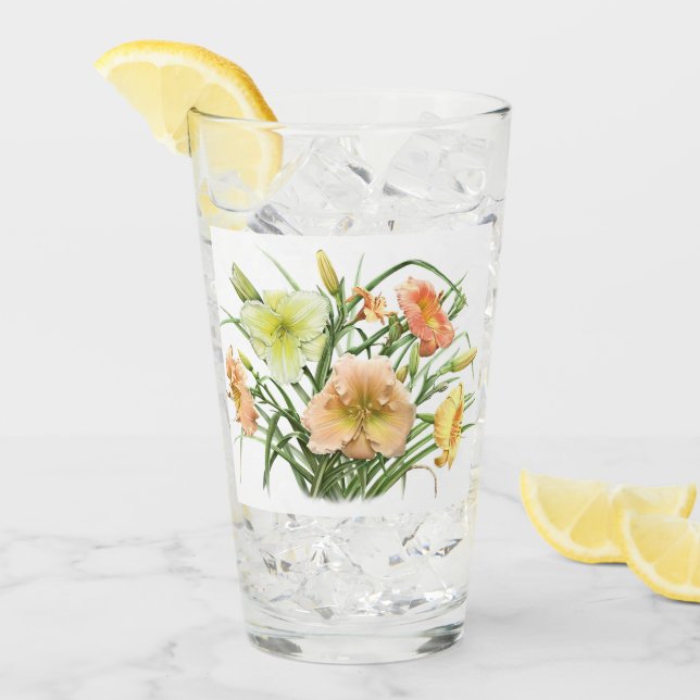 Taglilie Bouquet Floral Glas (Vorderseite Ice)
