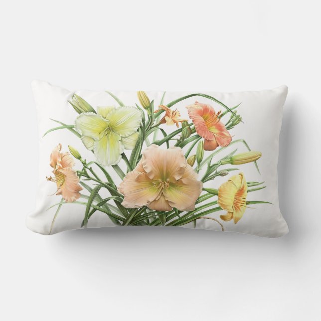 Taglilie Bouquet Lendenkissen (Vorderseite)