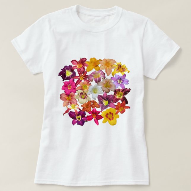 Taglilie-Collage T-Shirt (Design vorne)