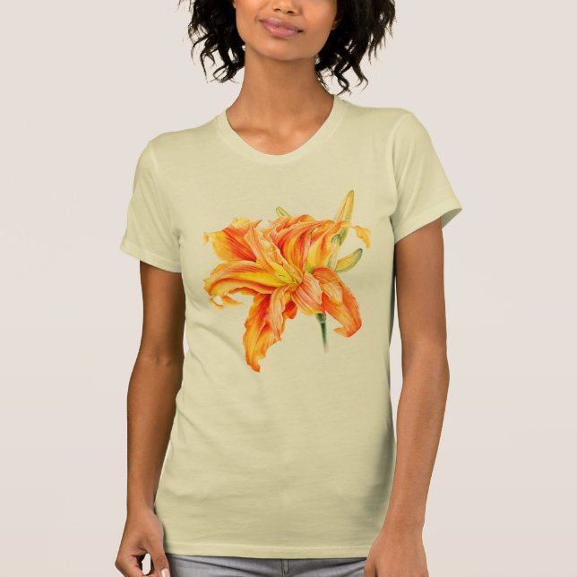 Taglilie der Blütenkunst Hemerocallis T - Shirt (Vorderseite)