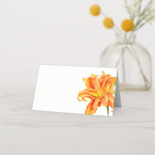 Taglilie Orange Aquarellkunst Platzkarten