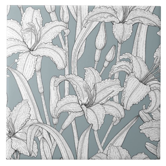 Taglilien Fliese (Vorderseite)