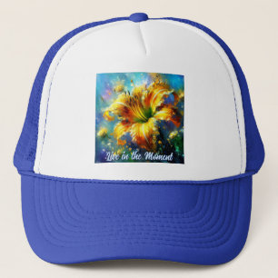 Taglilien-Taglilien-Blume Gelb Türkis Personalisie Truckerkappe
