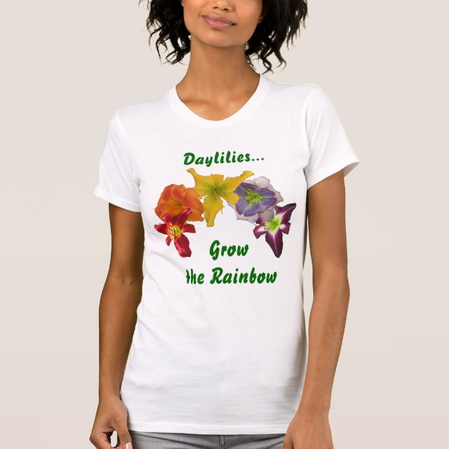 Taglilien wachsen den Regenbogen T-Shirt (Vorderseite)