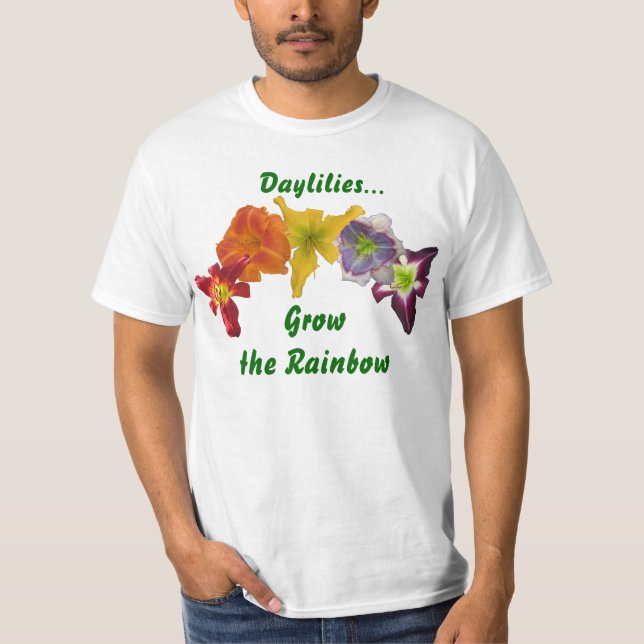 Taglilien wachsen den Regenbogen T-Shirt (Vorderseite)