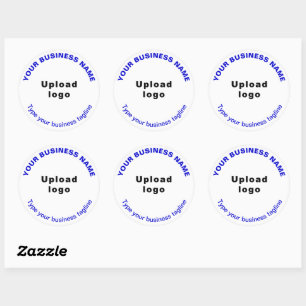 Tagline d'affaires Textes bleus sur Sticker rond b