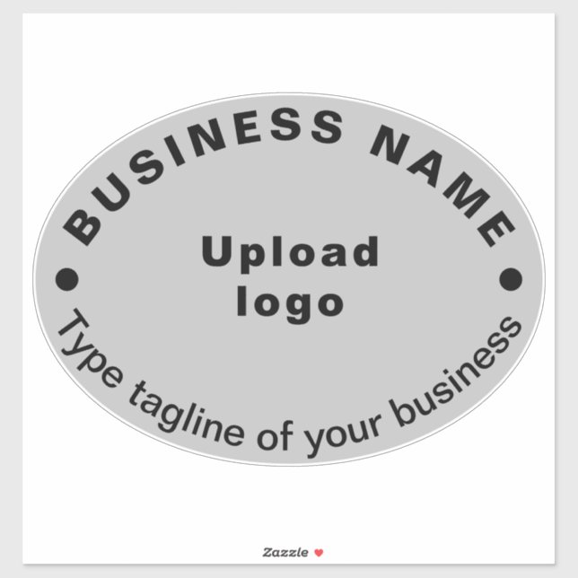 Tagline für graue ovale Formen Vinyl Aufkleber (Blatt)