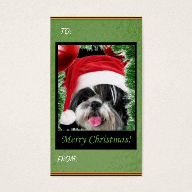 Tags cadeaux Christmas Shih Tzu (Devant)