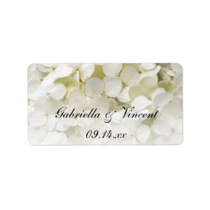 Tags der Gastgeschenk Hochzeit White Hydrangea Flo Adressaufkleber