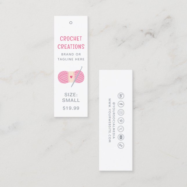 Tags der Kleidung für kleine Unternehmen (Vorne/Hinten)