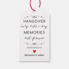 Tags des Hangover-Kits / Tags der Gastgeschenk Hoc Geschenkanhänger