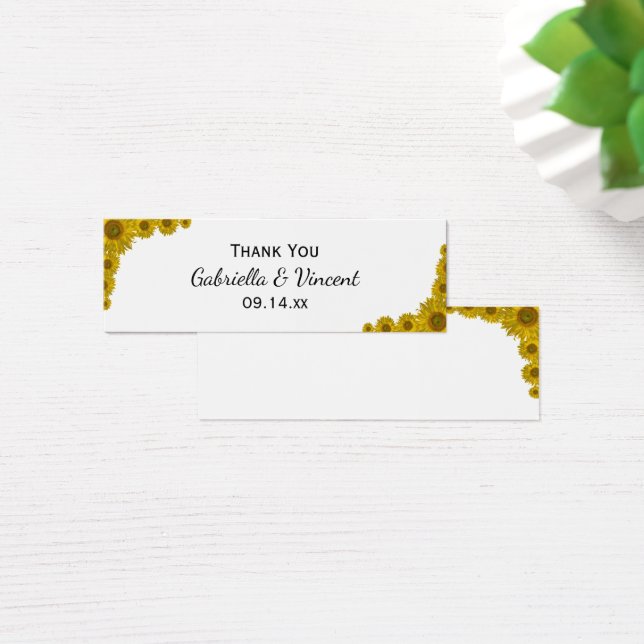 Tags favoris de mariage du bord du tournesol jaune (Bureau)