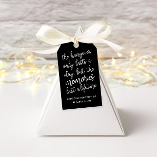 Tags für das Black and White Wedding Hangover Kit Geschenkanhänger