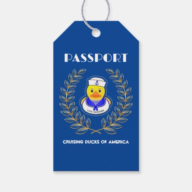Tags für Kreuzfahrten mit Entenpass Geschenkanhänger (Vorderseite)