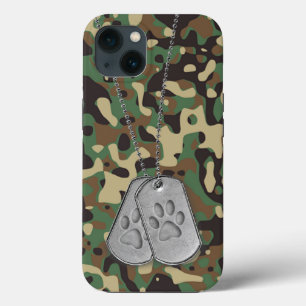 Tags für Militärhunde mit Paw-Prints auf Camouflag Case-Mate iPhone Hülle
