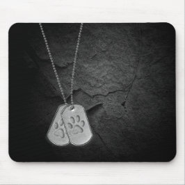 Tags für Militärhunde mit Paw-Prints Mousepad