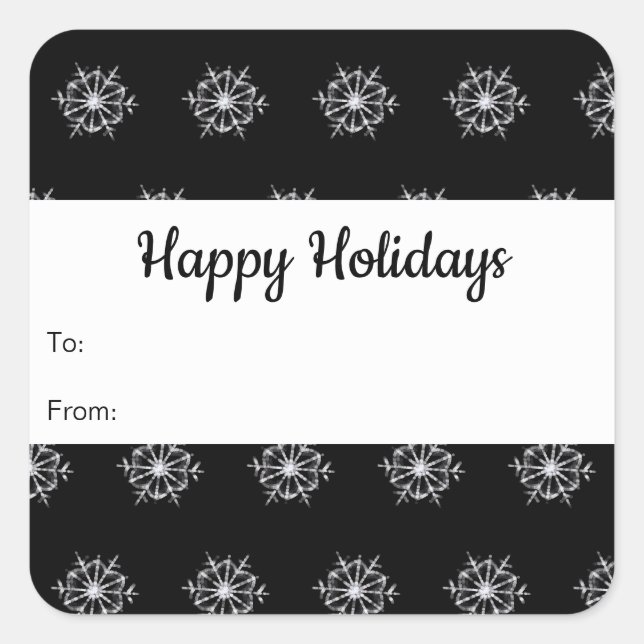 Tags für Snowflakes Holiday Sticker Anpassbar (Vorderseite)