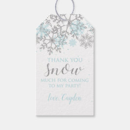 Tags zum Winter Onederland Blue und Silver Snowfla Geschenkanhänger