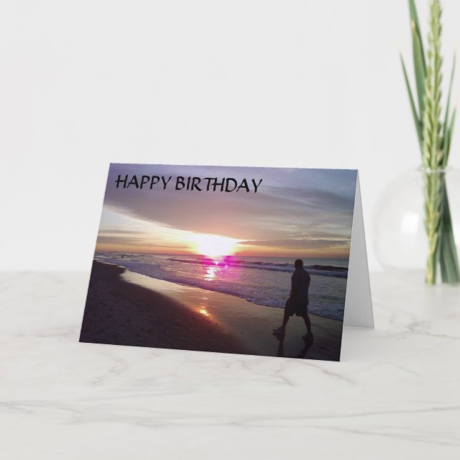 TAGSREAK ZU SONNENUNTERGANG GEBURTSTAG WISHEN KARTE (Vorderseite)