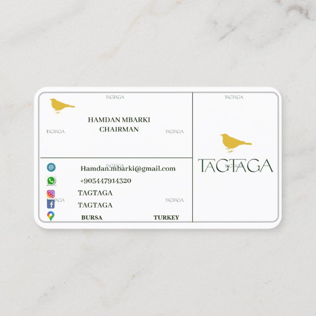 TAGTAGA Business Card Visitenkarte (Rückseite)