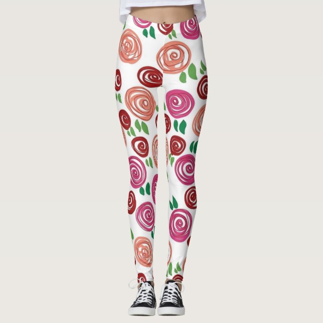 Tagtraum Rosen Leggings (Vorderseite)