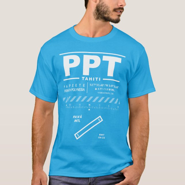 Tahiti Faaa International Airport PPT T - Shirt (Vorderseite)