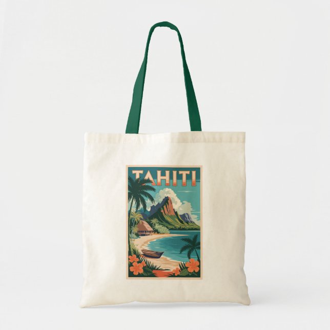 Tahiti Französisch Polynesien Illustration Reisen  Tragetasche (Vorne)