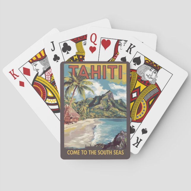 Tahiti Französisch Polynesien Pinellerischer Rundg Spielkarten (Rückseite)