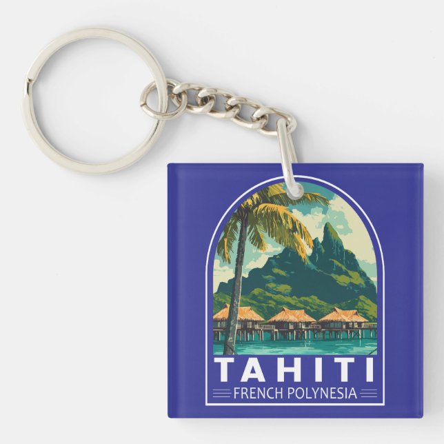 Tahiti French Polynesia Travel Art Emblem (Devant)