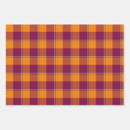 Tahiti Gold and Rose Bud Cherry Plaid Geschenkpapier Set