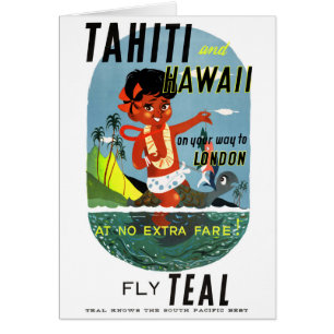 Tahiti Hawaii Vintage Travel Poster Zurück