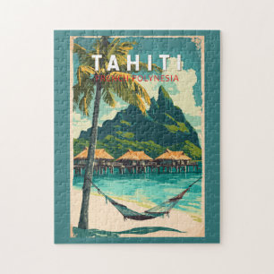 Tahiti-Illustration Reise Kunst Vintage