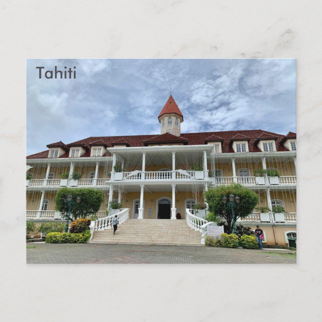 Tahiti, Rathaus, Papeete, Französisch-Polynesien Postkarte (Vorderseite)