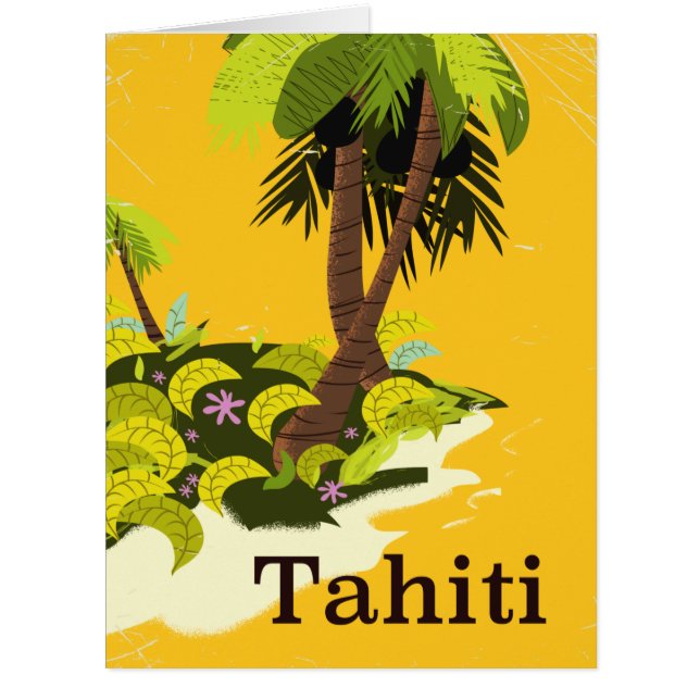 Tahiti Retro Reiseplakat (Vorderseite)