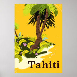 Tahiti Retro travel poster