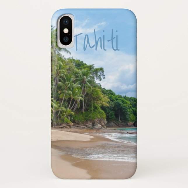 Tahiti Sand Beach Blue Sky Palm Trees Case-Mate iPhone Hülle (Rückseite)